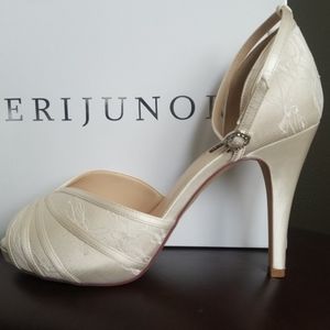 New Erijunor Ivory Lace Sz 10 Formal High Heels